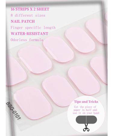 Kalolary 32PCS Cured Gel Nail Polish Strips Adhesive Full Wrap Gel Nail Art Sticker Waterproof Gel Nail Wrap Stickers with Nail File and Stick(UV/LED Lamp Required) (Pink) - Buy Online on SooperMarket.com