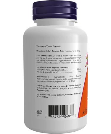 Now PABA 500mg w/Vit C 100vcap - Buy Online on SooperMarket.com