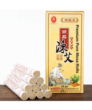 Five Years Chen Pure Moxa Rolls ShangPin Moxa Rolls for Moxibustion (10 Rolls) (1)