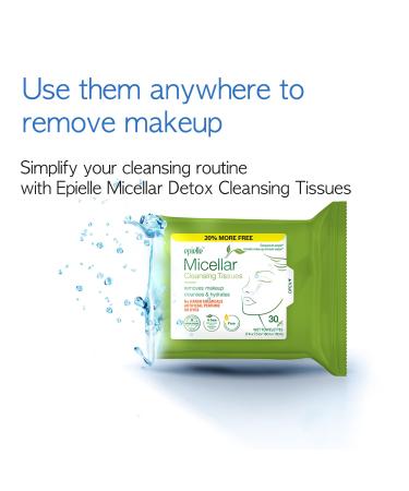 Epielle Micellar Makeup Cleansing Wipes - Gentle, Hypoallergenic, Alcohol-Free - 30 Towelettes per Pack (4 Pack) - Perfect Beauty Stocking Stuffers! - Buy Online on SooperMarket.com