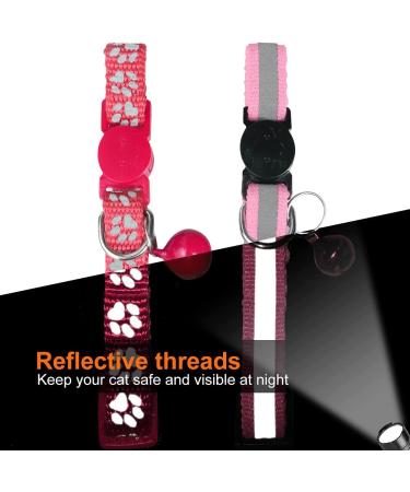 Tagme Cat Collar - 2 Pack Pink Adjustable Neck Band with Name & Phone Number Safety Clasp & Bell Standard Size 18-31 cm - Buy Online on SooperMarket.com
