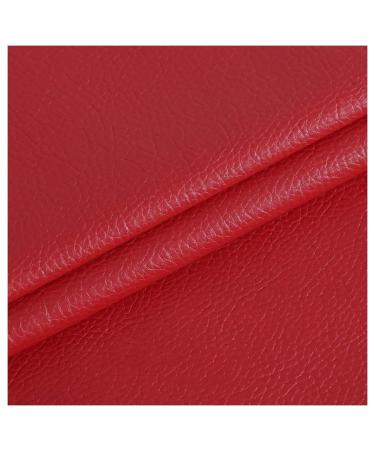 Faux Leather Fabric Faux Leather Leatherette Litchi Fabric Premium Soft Feel Material Vinyl Cloth Upholstery Width 138 Per (Color : Red Size : 1.38x8m) 1.38x8m Red