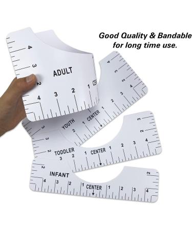 T-Shirt Alignment Ruler Set with Heat Resistant Tape, PTFE Teflon Sheets - 4 Rulers, 2 Rolls Tape, 3 Packs Sheets, 1 Tape Measure - Buy Online on SooperMarket.com