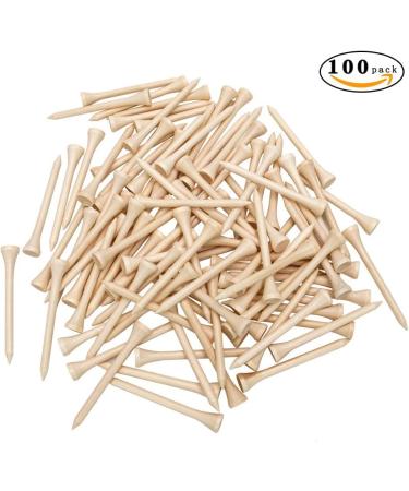 THIODOON Professional Natural Wood Golf Tees - Pack of 100, Multiple Colors, 3-1/4 inch, 2-3/4 inch, 2-1/8 inch Tall Tees, Reduce Side Spin and Friction - Bulk Golfing Tees - Buy Online on SooperMarket.com