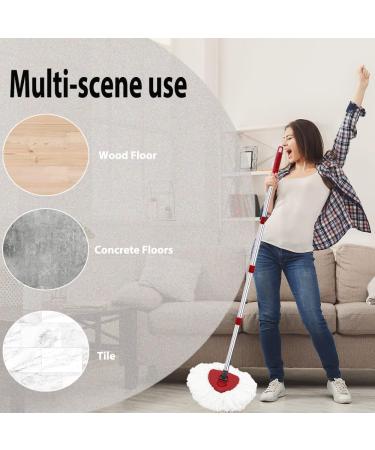 KLYFAR Mop Replace Head - 4 Pack Microfiber Refills for O Cedar EasyWring Spin Mop | Compatible with Ocedar 1 Tank System | 58in Handle | White - Buy Online on SooperMarket.com