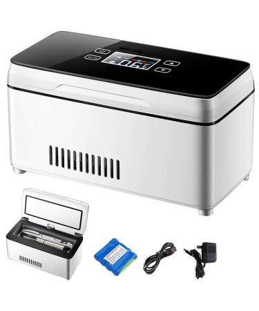 Insulin Cooler Insulin Refrigerator Medicine Refrigerator LED Display Frequency Precise Temperature Control 0-18 Car Travel Household Ultra-Quiet Mini Refrigerator 1battery