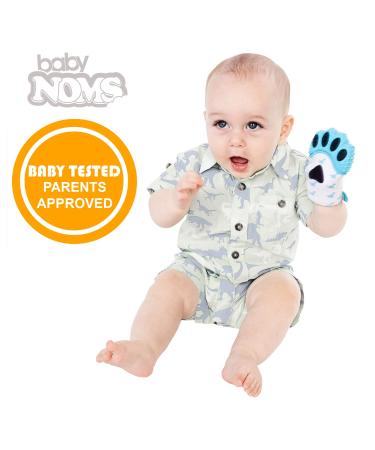BabyNoms Teething Mitten - Dino Blue | Safe Silicone Teething Toy for Self-Soothing Relief - Buy Online on SooperMarket.com