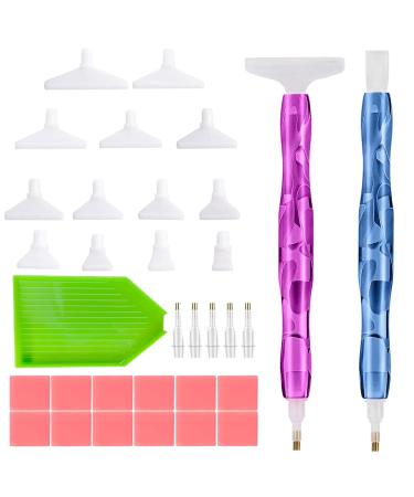 33 Pcs Diamond Painting Pen Tools Set  2 Diamond Art Pen Resin Diamond Art Pens with Clay Tips Tray  5D Drill Pen Stylus  Gem Rhinestone Picker Craft Accessories for DIY Nail Art Embroidery Decoration