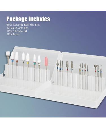 Depvko 20Pcs 3/32'' Ceramic Carbide Nail Drill Bits Set for Manicure Pedicure - Diamond Cuticle Remover & Nail Drill Accessories - Buy Online on SooperMarket.com