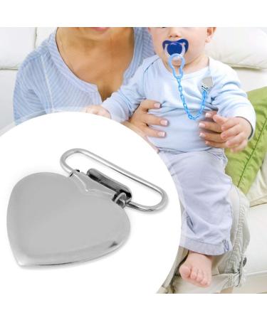 10Pcs Heart Shaped Pacifier Clips - Metal Suspender Clips for DIY Toy Holder & Pacifier Strap Holder - Buy Online on SooperMarket.com