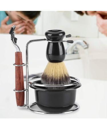 Premium 4-Piece Stainless Steel Manual Razor Gift Set - Perfect for Men Husband Father & Brother | Robust Stand Holder & Wet Shaving Essentials - Buy Online on SooperMarket.com