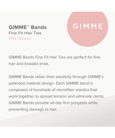 Gimme Beauty Black Onyx Fine Hair Ties - Seamless Microfiber Elastics (9 Count) - Buy Online on SooperMarket.com