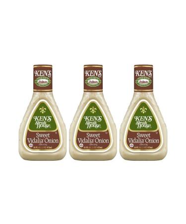 Ken s Steakhouse Dressing Sweet Vidalia Onion Dressing Gluten Free Dressing for Salads or Spreads 16 Fl OZ Bottle (Pack of 3) 16 Ounce (Pack of 3)