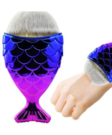 Shop Tvoip 2PCS Mermaid Fishtail Makeup Brushes - Fish Scale Blush Tools for Flawless Foundation - Buy Online on SooperMarket.com