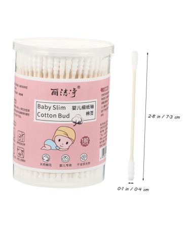 Organic Cotton Baby Swabs - Beavorty 2 Boxes - 7.3X0.4X0.4CM - White - Household Cleaning Tool for Baby and Home - Buy Online on SooperMarket.com