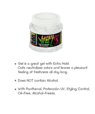 Super Wet Plus Hair Styling Gel 8 oz - Transparent Formula for Ultimate Hold - Buy Online on SooperMarket.com