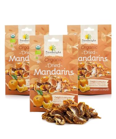 Organic Dried Mandarines Sun Dried Mandarines Snack Dried Fruit USDA Organic 6.36 Oz