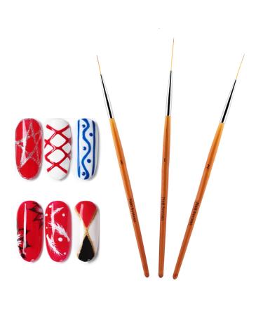 Functional Nail Brush for Dotting 3 Pieces Nail Art Pens Superfine Nail Art Brushes Fine Liner Detailing Brush Drawing Painting Pen Nail Dotting Tool