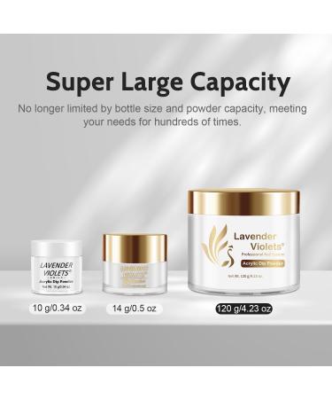 Lavender Violets 120g White Acrylic Powder for Nail Extension | Professional Polymer Application for Manicure | Large Capacity 2in1 Acrylic Powder - L002 - Buy Online on SooperMarket.com