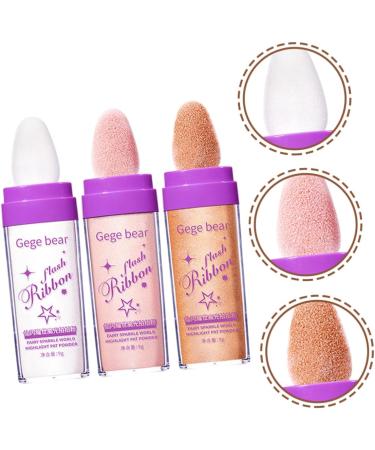 BELLIFFY 3pcs Highlight Pat Powder Highlighter Powder Patting Glitter Highlight Patting Powder Glitter for Hair Makeup Highlighter Body Highlighter Face Powder Compact Body Makeup - Buy Online on SooperMarket.com