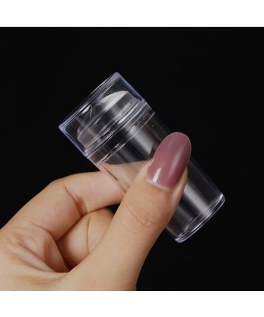 2PCS Nail Art Stamping Tools Transparent Seal Crystal Silicone Head with Scraper DIY Manicure Printing Tool Nail Art Accessories