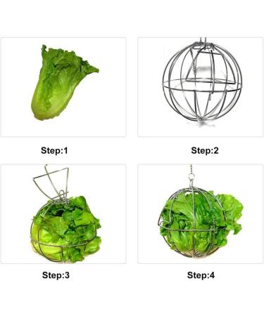 Fewao Stainless Rabbits Feeding Grass Ball Sphere Treat Hay Feeder Dispenser Hanging Ball Rabbit Chinchilla Guinea Pig Chicken Toys for Small Animals - Buy Online on SooperMarket.com