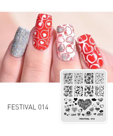 Alexnailart Stamping Plate Heart Template - Nail Art Tools (FE014) - Buy Online on SooperMarket.com
