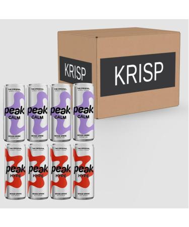 8 x 250ml Peak Mood Drink (4 Hype + 4 Calm) Sparkling Energy Beverage Anti Stress Rest Relax Night Water - Buy Online on SooperMarket.com