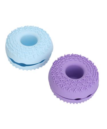 BORDSTRACT 2PCS Makeup Brush Cleaning Folding Bowl Beauty Tool Cleaning Washing Bowl Cute Shaped Soft Silicone Cosmetic Brushes Washing Tool Blue Purple