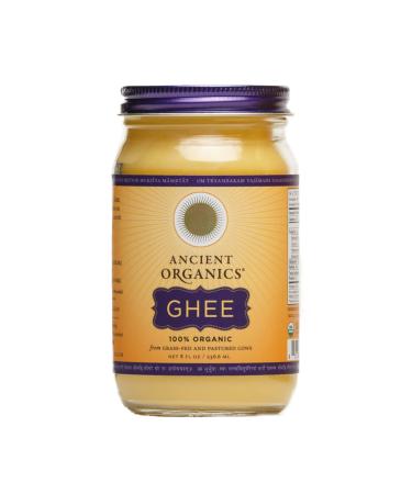 Ancient Organics Ghee, Organic Grass Fed Ghee Butter – Gluten Free Ghee, Clarified Butter, Vitamins & Omegas, Lactose Reduced, 100% Certified Organic, Kosher, USDA Certified – 8 Fl Oz (Pack of 1)