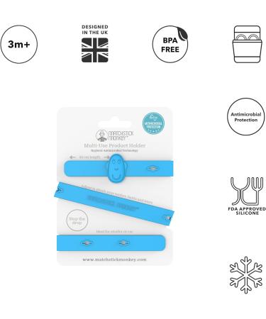 Matchstick Monkey Antimicrobial Silicone Holder Strap - Multi-Use for Teether, Bottle, Stroller, Car & Highchair (Blue, 55 cm) - Buy Online on SooperMarket.com