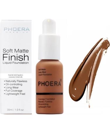 Phooera Fulll Coverage Liquid foundation Matte Finish Concealer Long wear 24hrs Oil Controlling Naturally Flawless Lightweigt Feel Buildable (109 MOCHA) - Buy Online on SooperMarket.com