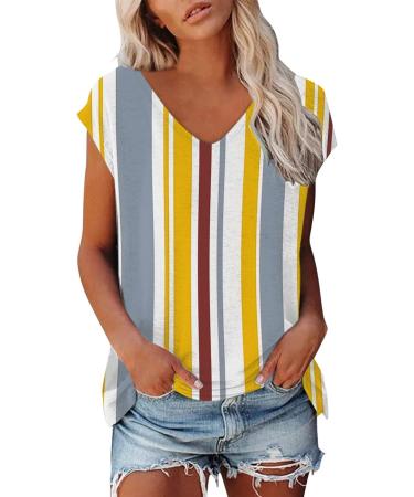Short Sleeve T Shirts Clothing Woman T-Shirt Casual Black Clothing Top Women's Floral Pattern for Women Crop Tops Shirt Shirts Top Women's Summer Tank Top 2-yellow M - Buy Online on SooperMarket.com