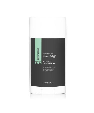 Rustic MAKA Natural Deodorant Luna Bliss Aluminum Free Paraben Free No Baking Soda Deodorant for Women Activated Charcoal + Magnesium Synthetic Fragrance-Free Cruelty-Free