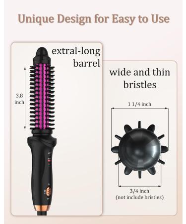 Small Curling Brush Iron 3/4 Inch Barrel Dual Voltage Brush Curling Iron for Short Long Hair Curling Brush Heated Tourmaline Ceramic Barrel 20MM-BLACK - Buy Online on SooperMarket.com