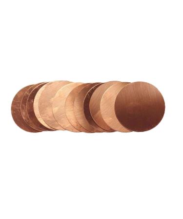 Copperlab 2-3/16 Inch Round Circle Disc Copper - Metal Stamping Blank Engraving Tag - 16 Oz Copper - 12 Blanks 2-3/16