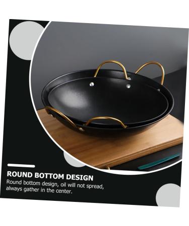 Alipis 1pc Pot Skillet with Lid Cooking Seafoodpot Eggs Frying Pan Double Ear Pan Dog Cookie Shapes Ramen Bowls Cast Iron Pan Mini Pan Camping Heating Pot Stainless Steel Black 30X25X9CM - Buy Online on SooperMarket.com