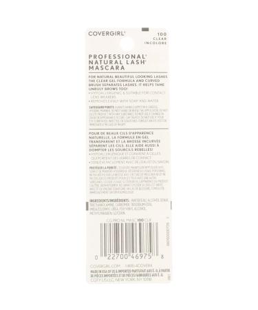 CoverGirl Professional Natural Lash Mascara Clear 100 - 0.34 oz | Long-Lasting, Smudge-Proof Mascara - Buy Online on SooperMarket.com