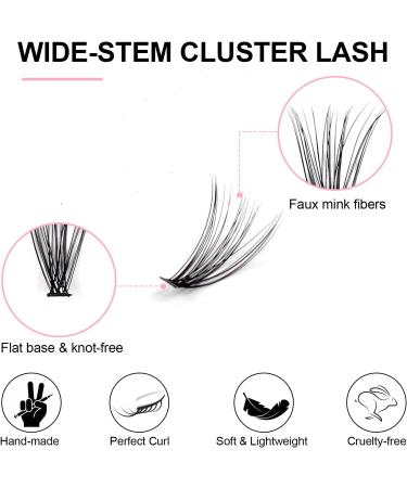 Cluster Eyelash Extensions Kit 240Pcs 30D 0.07 DCurl Mix 9-15mm Lashes - DIY Individual Soft Natural False Eyelashes with Bond, Seal & Applicator - 30P Kit - Buy Online on SooperMarket.com