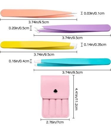 4-Piece Stainless Steel Tweezers Set for Ingrown Hairs - Facial Hair Removal for Men & Women (Multi-Colored) - Buy Online on SooperMarket.com