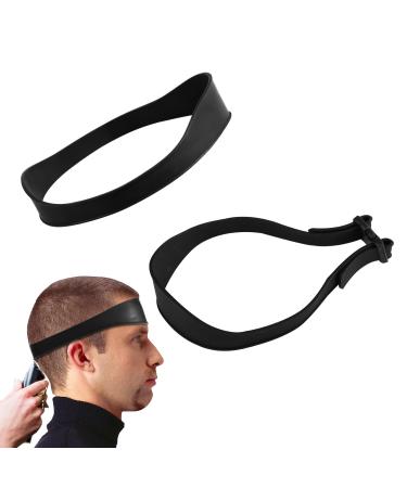 Hair Trimming Guide Men Black Hair Cut Guides Fade Cutting Tool with 2 Hair Bands Adjustable Neckline Shaving Template for Home Use Barber Shops Hair Salons Makeup Rooms