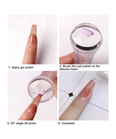 Professional Nail Art Stamper - Silicon Stamp Tool for Home Salon | Transparent Clear Nail Art Kit with Plates for French Smile Line - Buy Online on SooperMarket.com