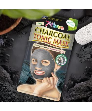 7th Heaven Charcoal Sheet Face Mask with Green Tea & Aloe Vera - Cleansing Detoxifing and Revitalising - Buy Online on SooperMarket.com