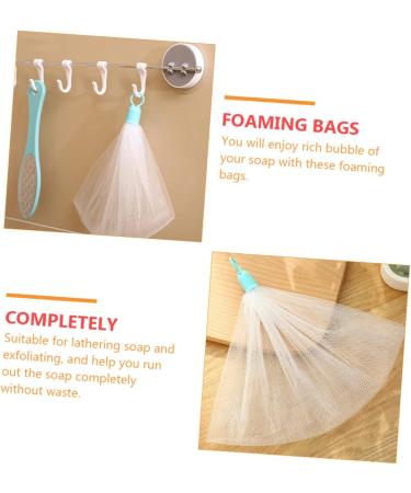 BELLIFFY 6pcs Bubble Net Bath Defoliator Towel Mesh Soap Saver Foaming and Drying Soap Net Bar Soap Pe White - Buy Online on SooperMarket.com