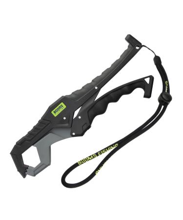 Booms Fishing G05 Fish Lip Gripper Saltwater, 9.4" Plastic Catfish Grippers Pliers, Fish Grabber Tool with Lanyard, Fish Grips for Kayak Fishing Accessories, Great Fish Holder for Caught Fish Black