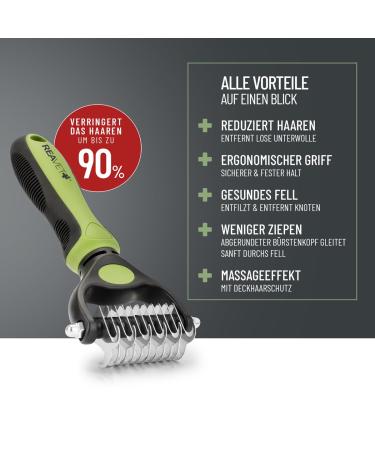 Reavet Dog & Cat Brush - Underwool Brush for Long Hair Medium Breeds (S-M) | Massage Effect & Top Hair Protection | Ideal Fur Brush for Dogs & Cats - Buy Online on SooperMarket.com