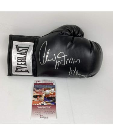 Autographed/Signed Thomas Hitman Hearns Black Everlast Boxing Glove JSA COA Auto