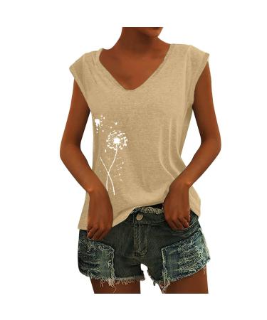 Short Sleeve T Shirts Clothing Woman T-Shirt Casual Black Clothing Top Women's Floral Pattern for Women Crop Tops Shirt Shirts Top Women's Summer Tank Top 3-yellow S