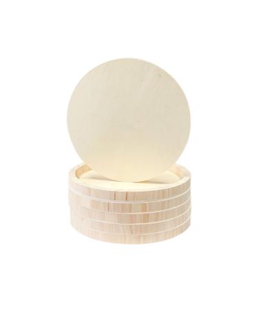 12 Inch 6 Pack Wood Art Panels Round Shaped Unfinished Wooden Canvas Panels Round Crafts Wood Plate Round Wooden Frame Oil Pouring Acrylics Painting 0.86X12X12 Inch