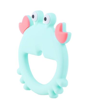 PREMYO Cooling Teething Ring for Babies - BPA-Free Silicone Teething Aid - Soft Relief for Teething Pain - Crab Mint Flavor - Buy Online on SooperMarket.com